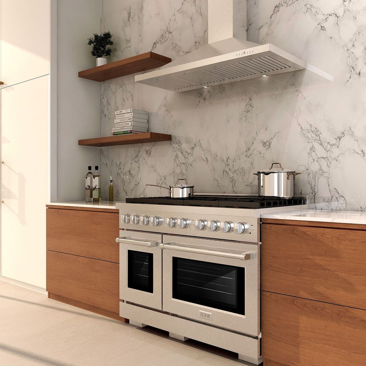 48 in. Wide 8 Burner ZLINE Paramount Double Oven Dual Fuel Range (SDRS-48) - Stainless Steel