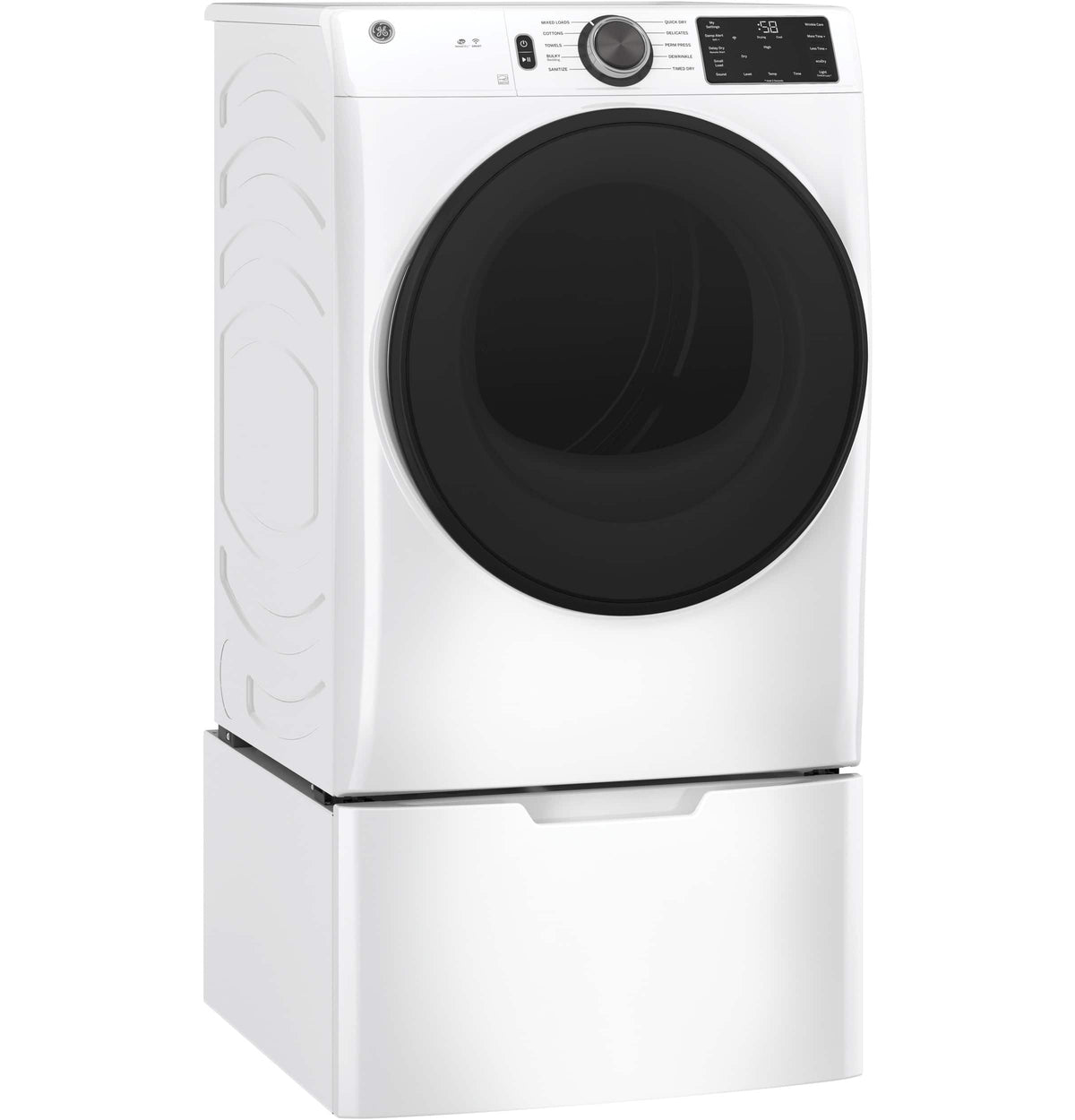GE - 16” Laundry Pedestal with Storage Drawer for Select Washers and Dryers - White