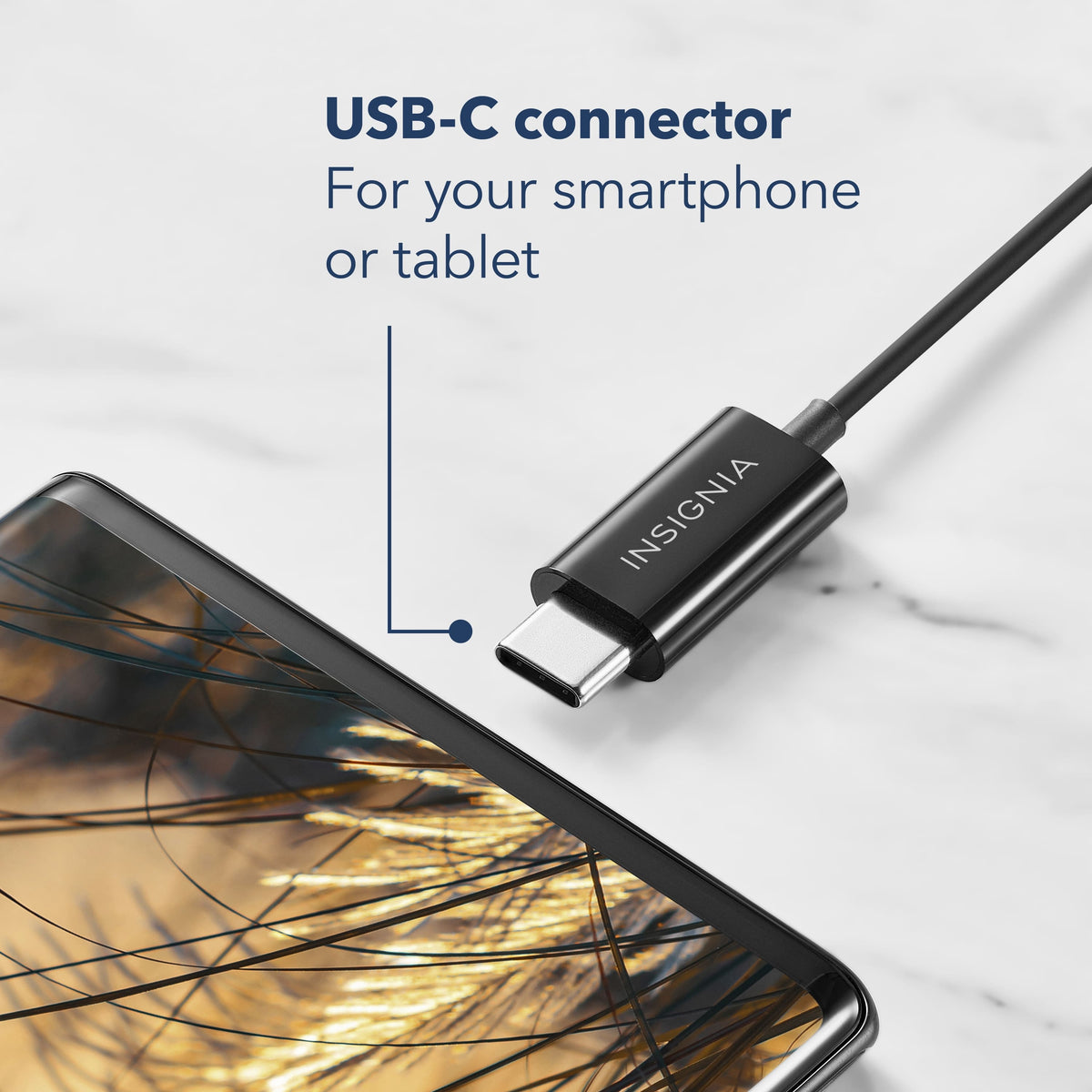Insignia™ - 3’ USB-C to 3.5 mm Cable - Black