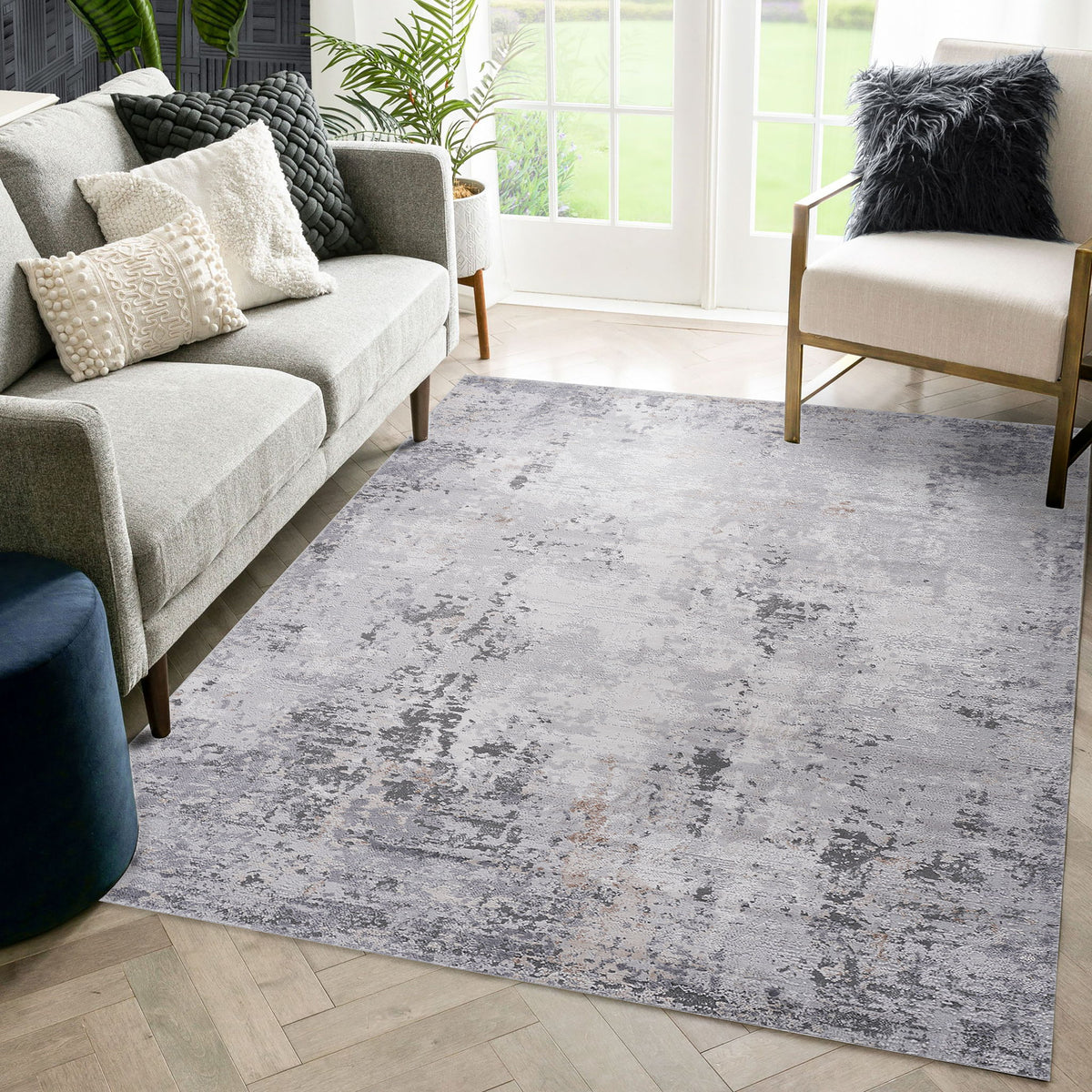 Marfi - 6' X 9' Abstract Area Rug - Ivory / Taupe