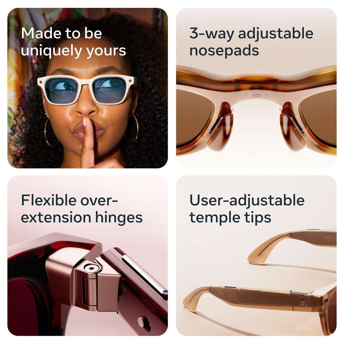 Meta - Glasses, Nova Small, Smart Frame, AI Glasses with Camera - Polarized Grey Lenses - Classic Black