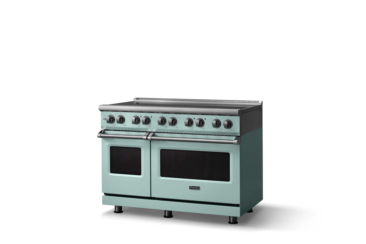 Viking - 48 in. Wide 6 Elements Pro 5 Series 7.3 Cu. Ft. Freestanding 6 Element Induction Convection Range - Splash