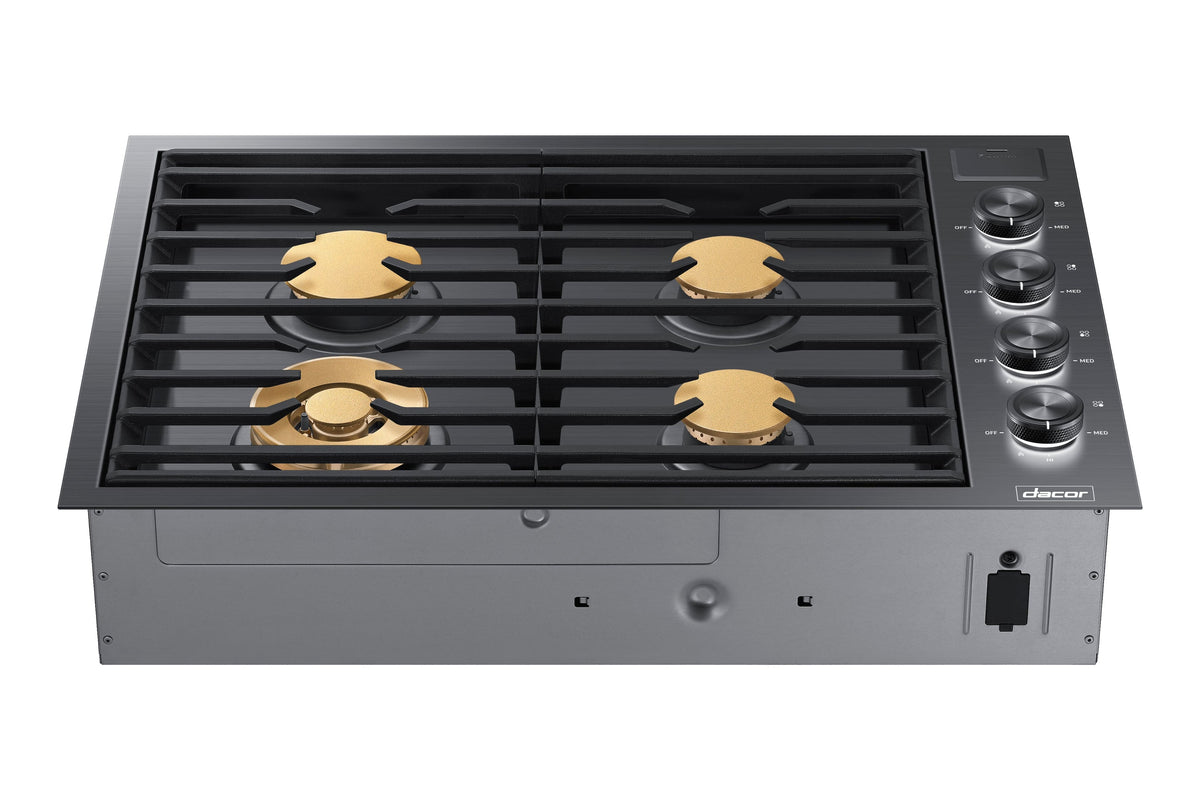 Dacor - 30 in. Wide 4 Burner Contemporary Built-In Gas Cooktop  with SimmerSear, Liquid Propane Convertible - Graphite Stainless Steel