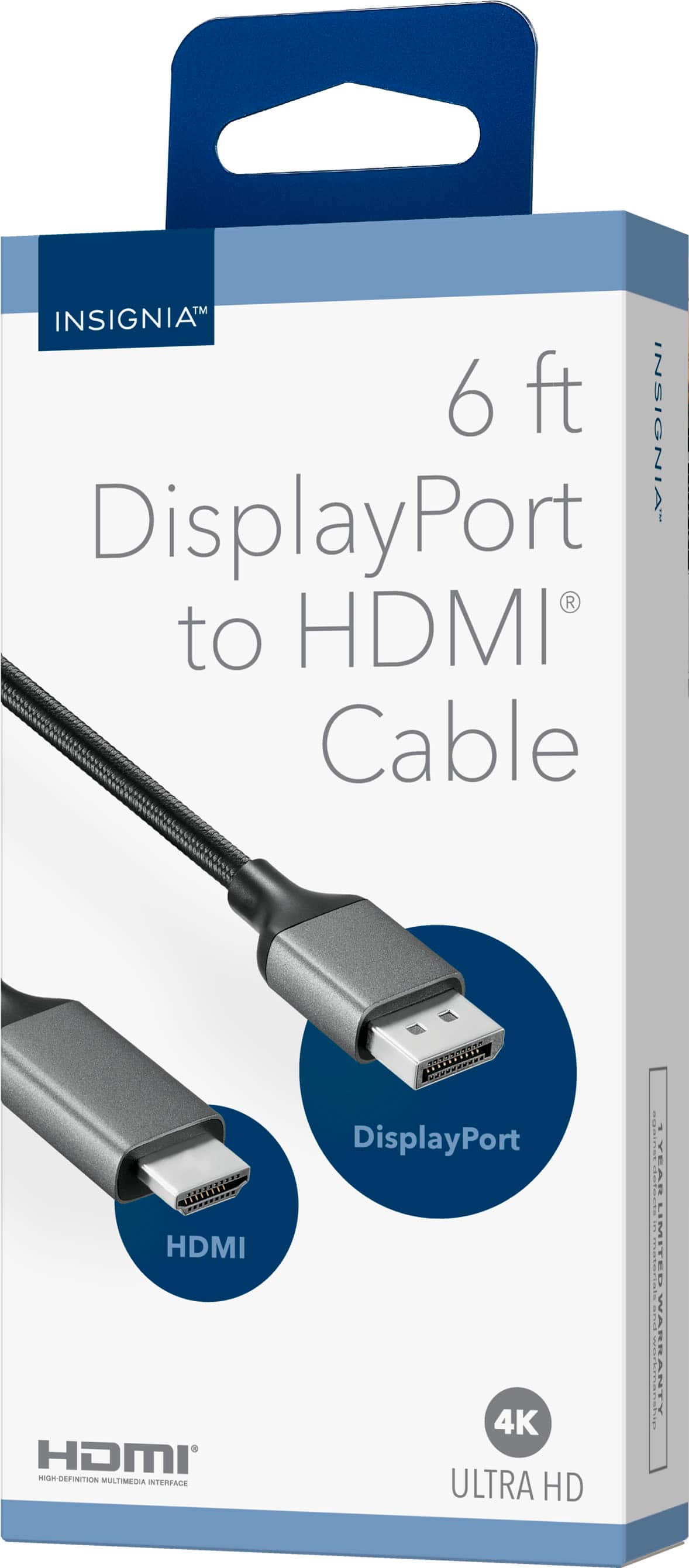 Insignia™ - 6 ft. DisplayPort to HDMI Cable - Black
