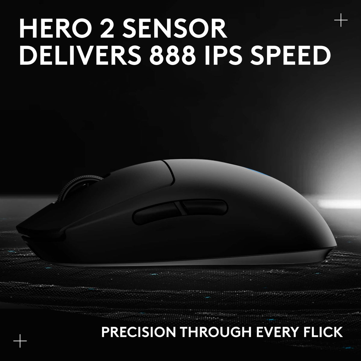 Logitech - PRO 2 LIGHTSPEED Lightweight Optical HERO 44K DPI Gaming Mouse with 4 Customizable and Switchable Magnetic Side Buttons - Wireless - Black