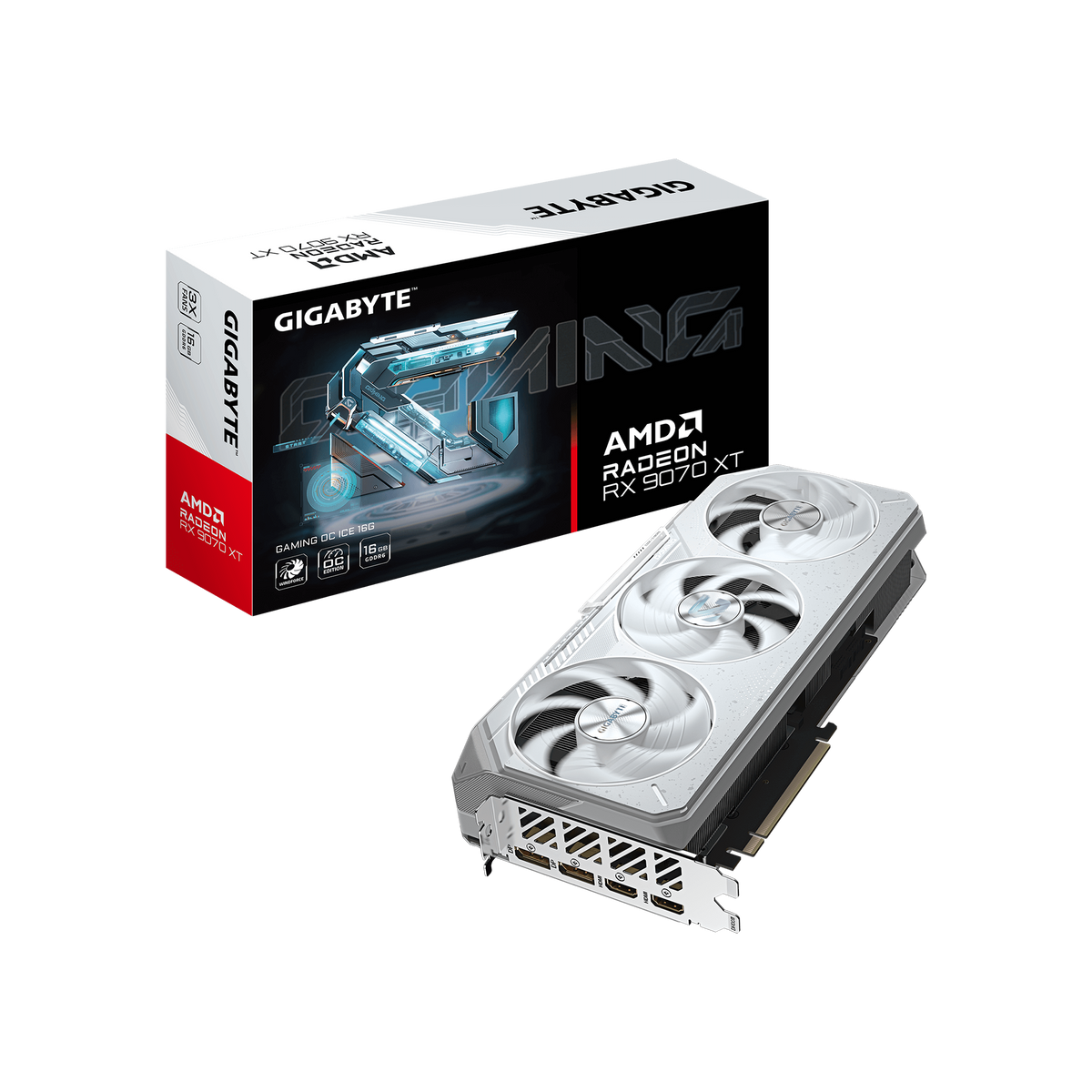 GIGABYTE - Radeon RX 9060 XT GAMING OC ICE 16G Graphics Card - White