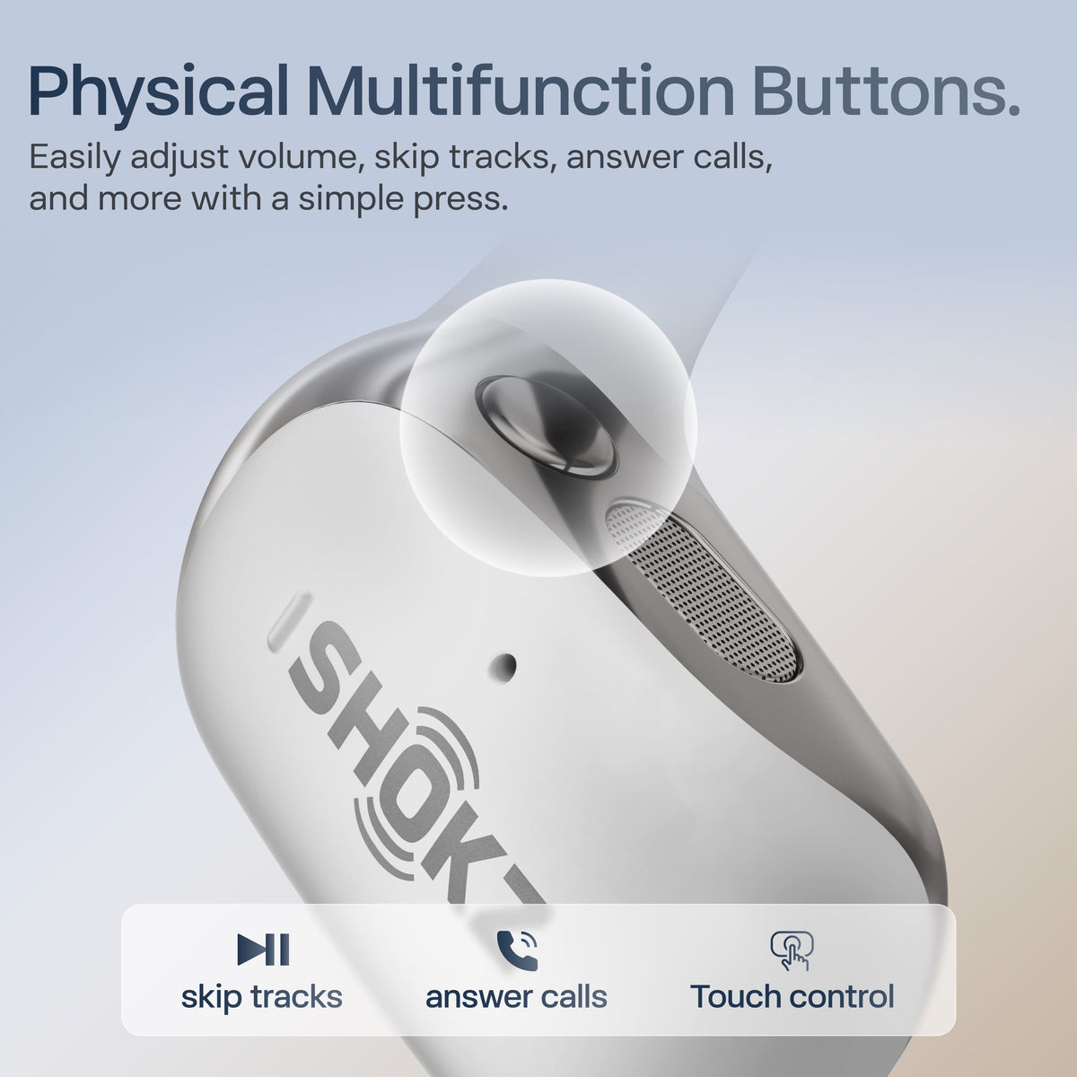 Shokz - OpenFit 2+ Open-Ear True Wireless Bluetooth Earbuds - Gray