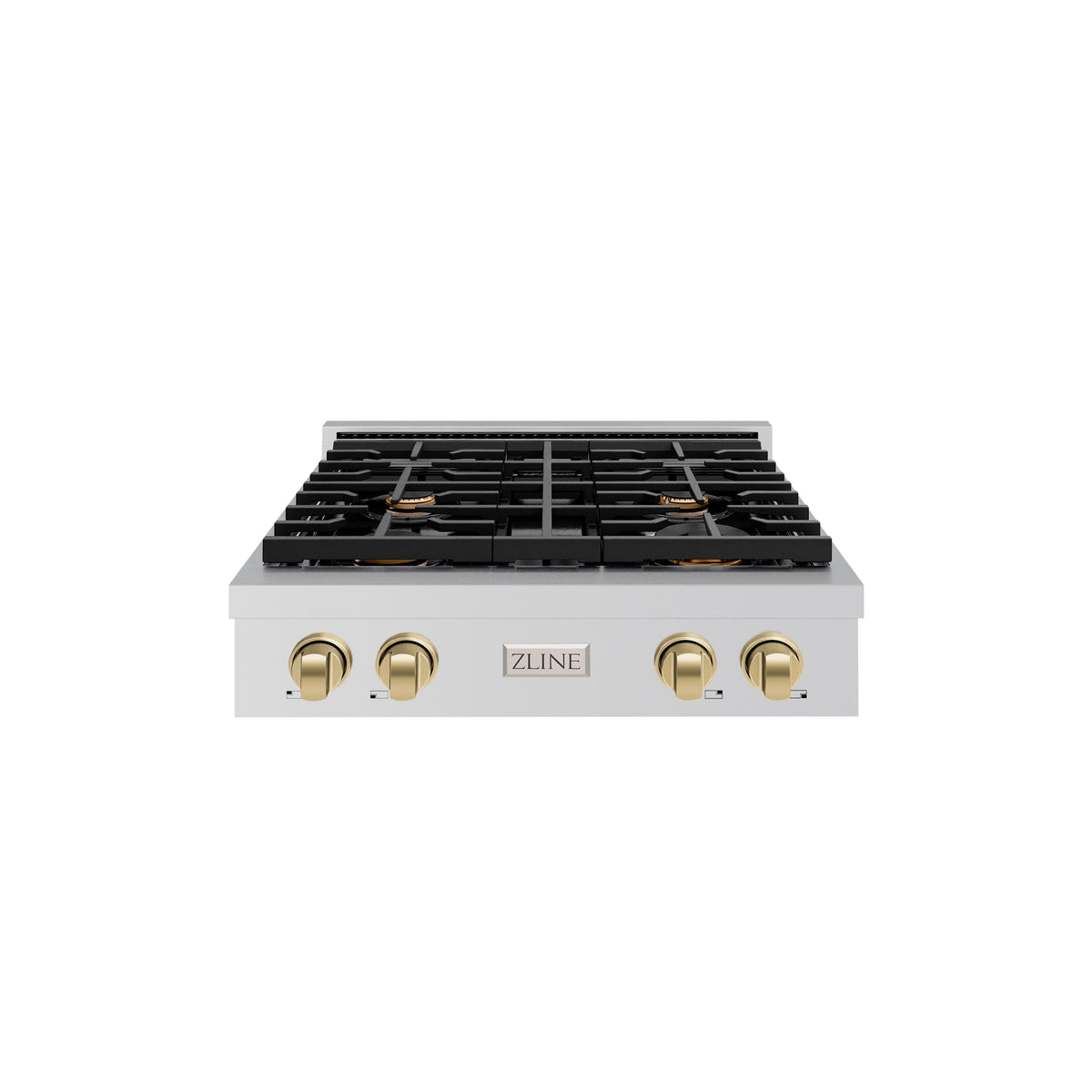 ZLINE - 30 in. Wide 4 Burner AutographParamount Gas Rangetop w/  & Champagne Bronze Accents (SRTZ-30-CB) - Stainless Steel