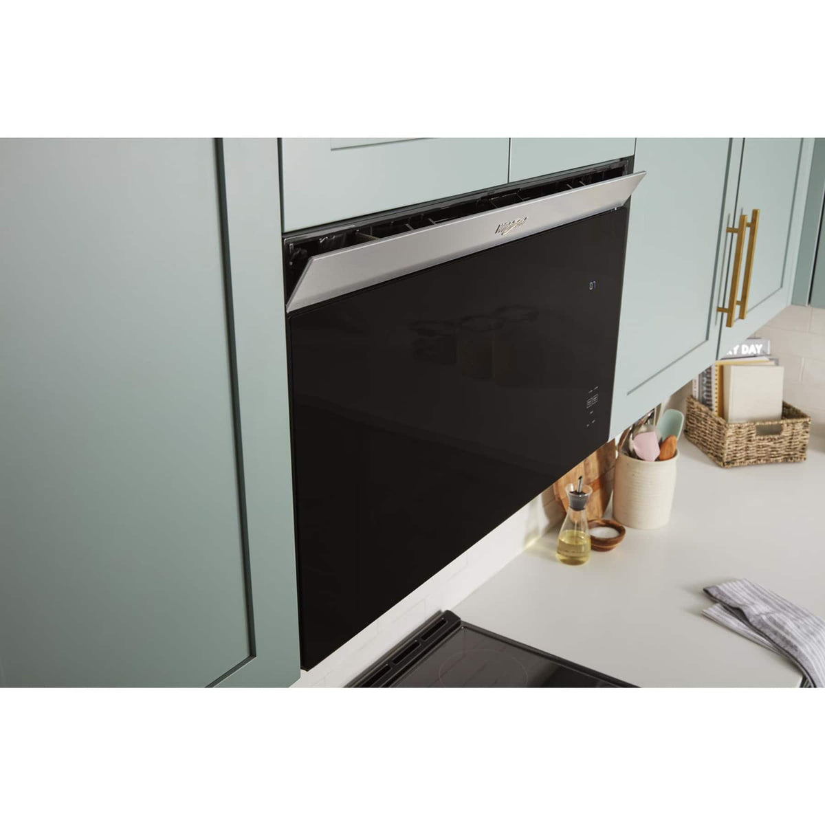 Whirlpool - 1.1 Cu. Ft. Over-the-Range Microwave with Flush Built-in Design - Stainless Steel