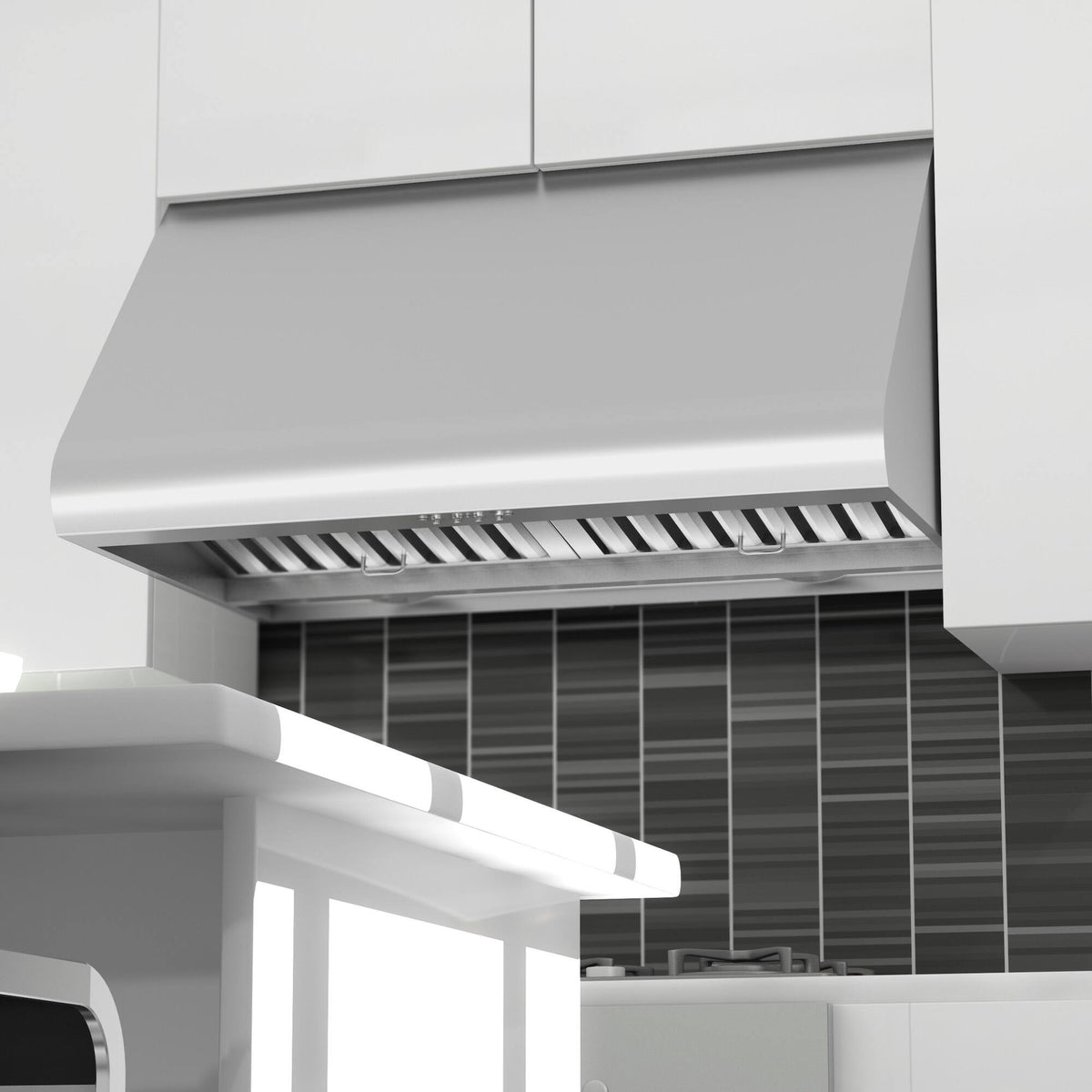 ZLINE - 48 inches - Externally Vented & Convertible - Under cabinet Range Hood - Brushed Stainless Steel