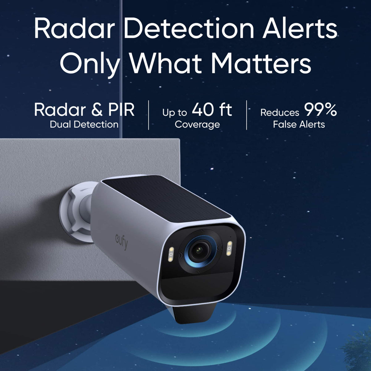 eufy - eufyCam S3 Pro, Outdoor Wireless 4K Solar Powered Add-On Security Camera (Base Not Included) - White