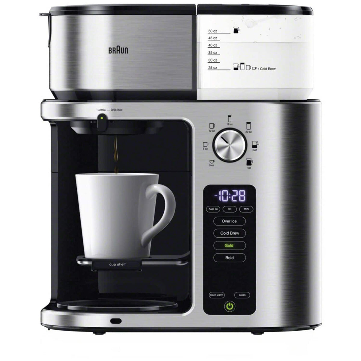 Nespresso - MultiServe KF9270 Drip Coffee Maker - Stainless Steel