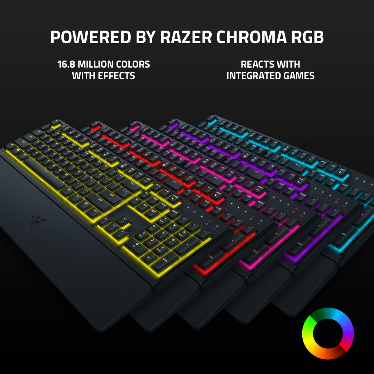 Razer - Ornata V3 X Full-Size Wired Membrane Gaming Keyboard with Chroma RGB Backlighting - Black