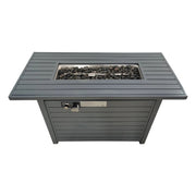 Outdoor Gas Fire Pit Table With Durable Construction And Lid - Gray
