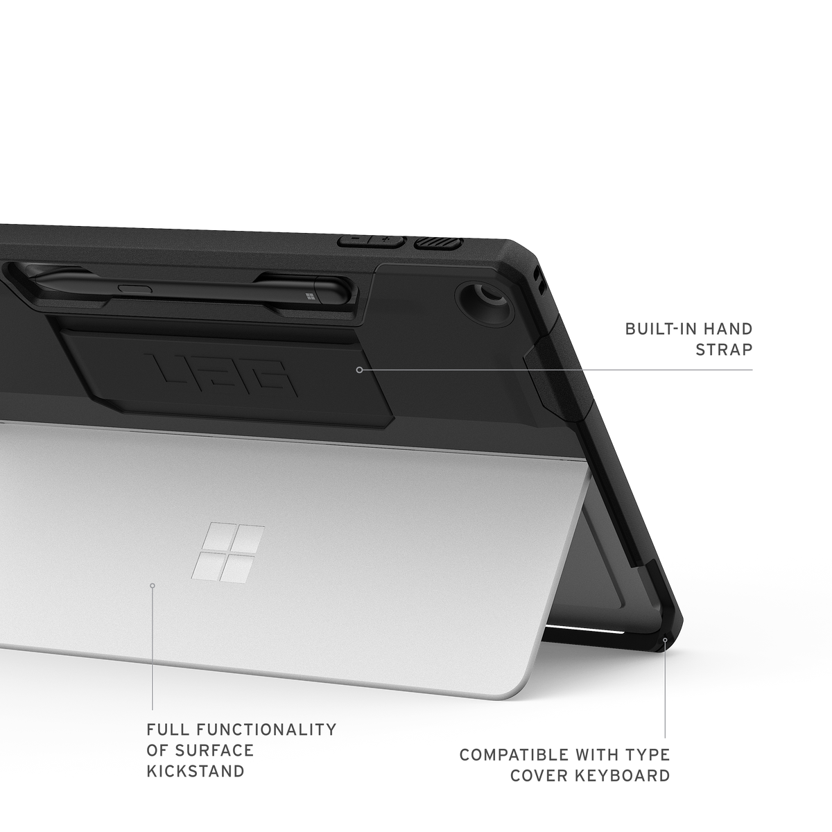 UAG - Scout Series Case with Hand Strap for Microsoft Surface Pro 12" - Black