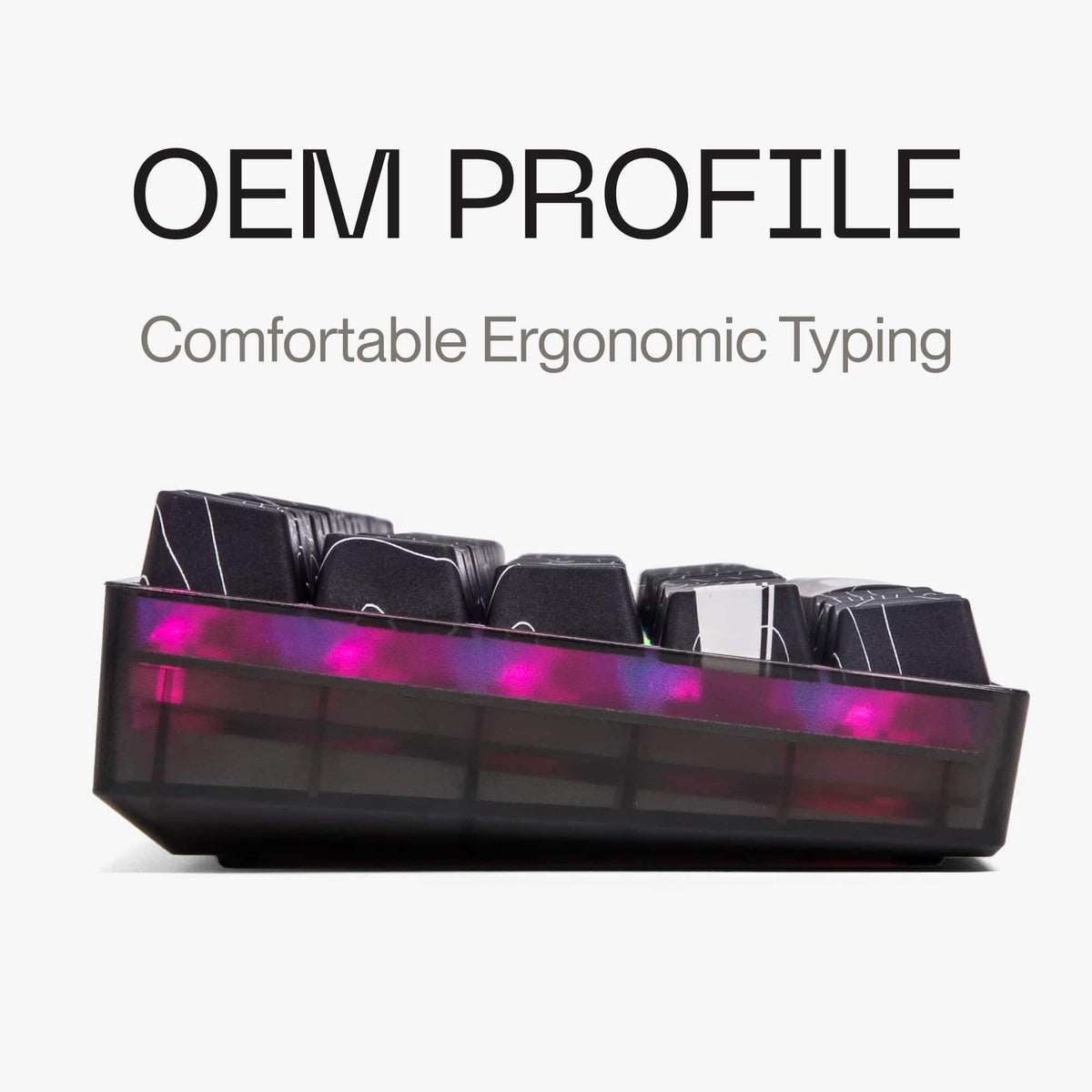 Higround - Basecamp 65 65% Wired Mechanical Lubed White Flame Linear Switch Gaming Keyboard with RGB Backlighting - Black Ice