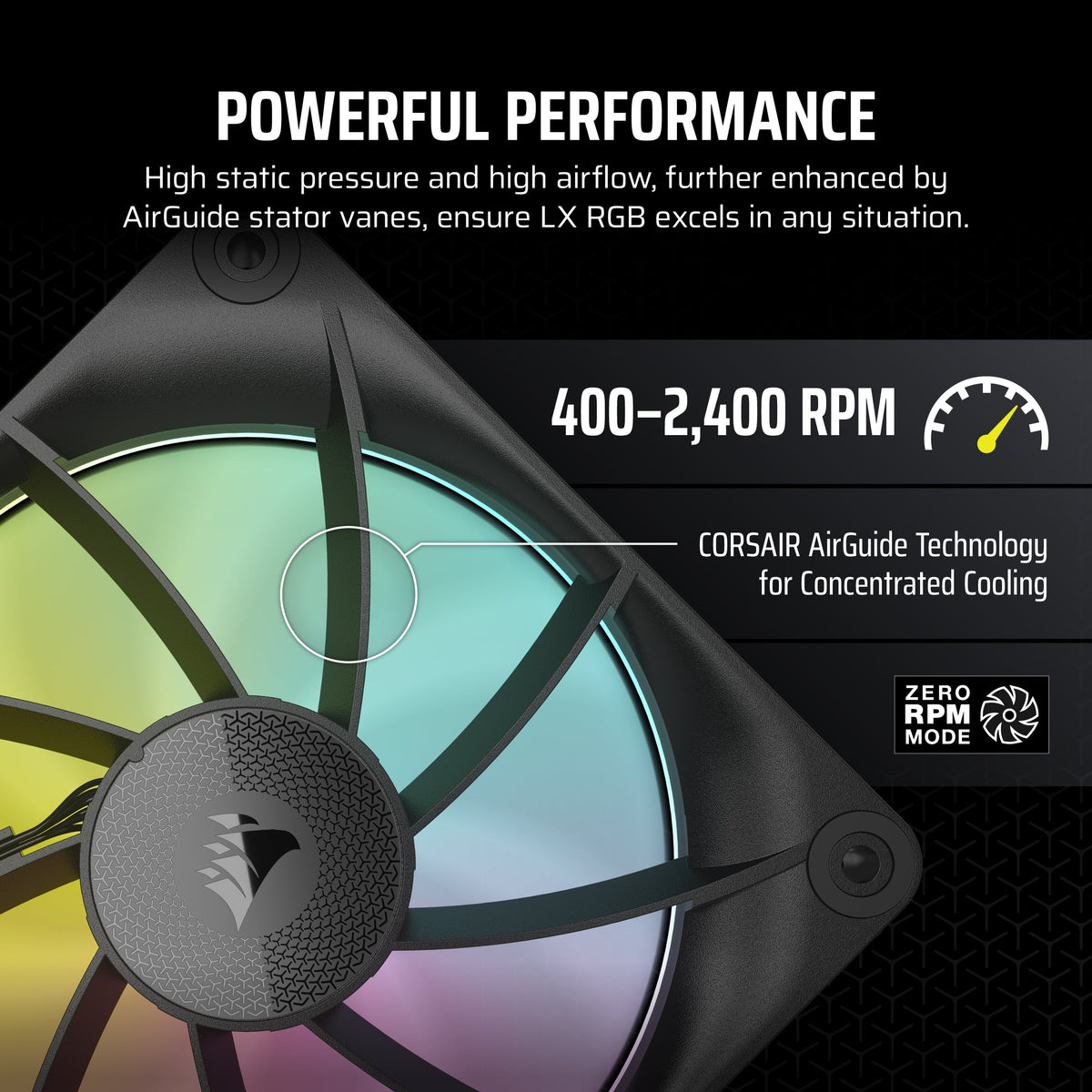 CORSAIR - iCUE LINK LX120 RGB 120mm PWM Single Case Fan Expansion - Black