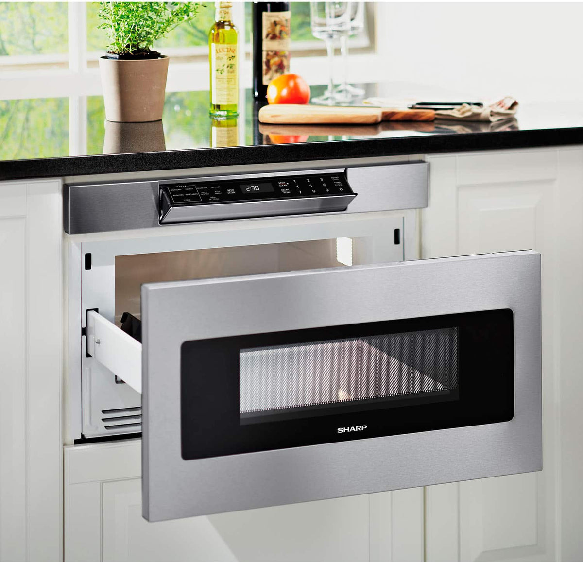 Sharp - 1.2 Cu. Ft. Built-in Microwave Drawer with Sensor Cooking - Stainless Steel