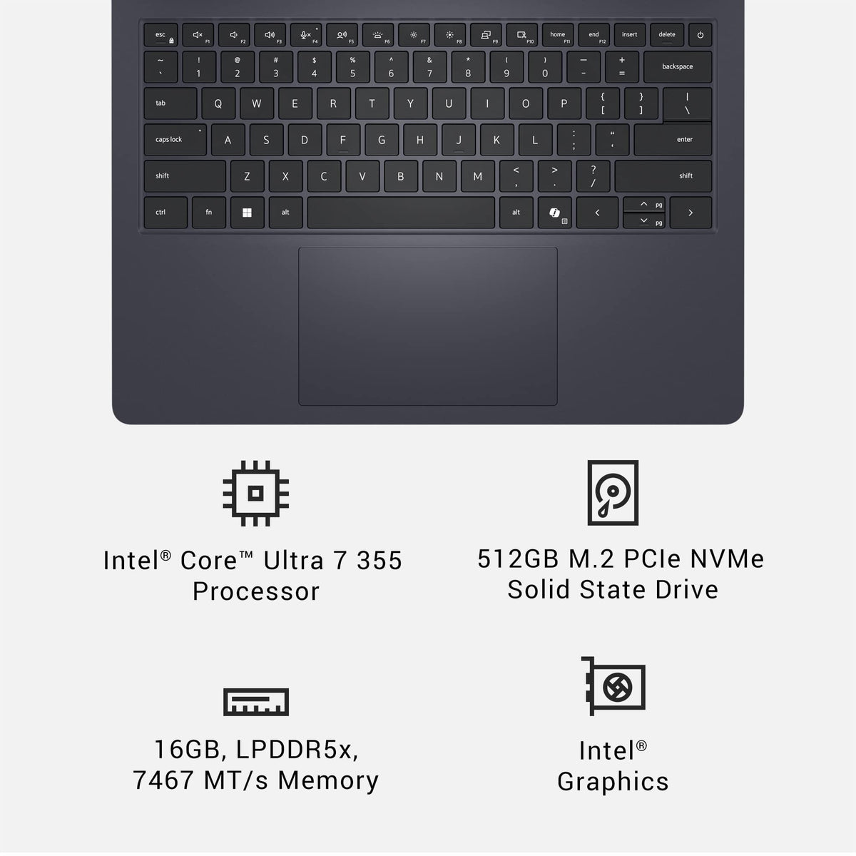 Dell - 14" 2K Touchscreen Laptop - Intel Core Ultra 7 355 2026 - 16GB Memory - 512GB Storage - Copilot+ PC - Celestial Blue