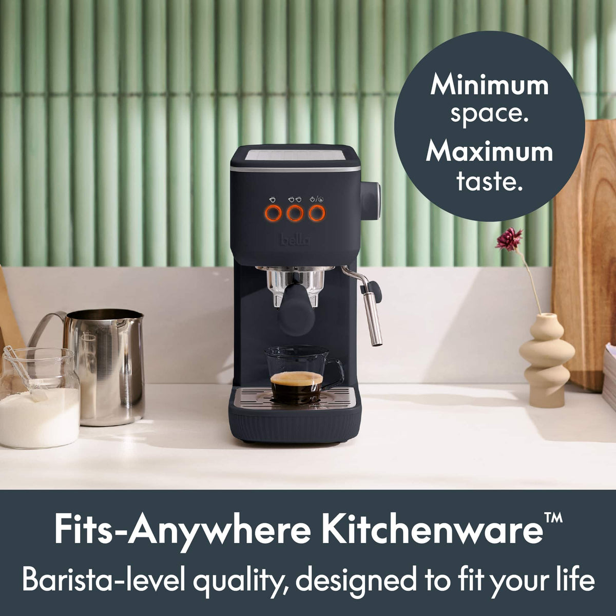 Bella - JOLT 20-Bar Slim Espresso Maker - Slate