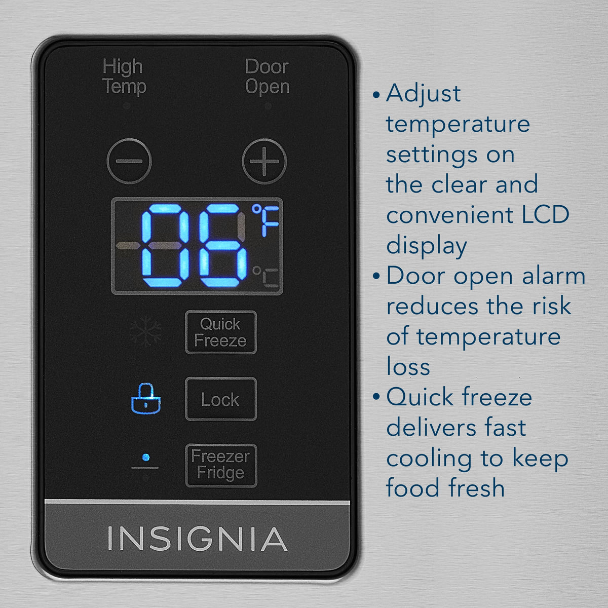Insignia™ - 17 Cu. Ft. Garage Ready Convertible Upright Freezer with ENERGY STAR Certification - Stainless Steel