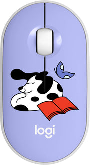 Logitech - Pebble Mouse 2 M350s Slim Bluetooth Wireless Mouse with Customizable Button and Quiet Click Limited Edition EdgyKatrina - Wireless - Study Buddy
