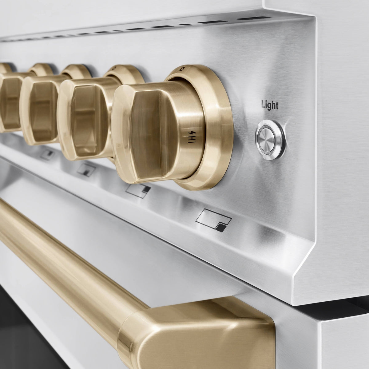 ZLINE - Autograph 48 in. 6.7 cu. ft. Classic Freestanding DuoPro Dual Fuel Range with Convection Oven & Bronze Accents - Satin Stainless Steel