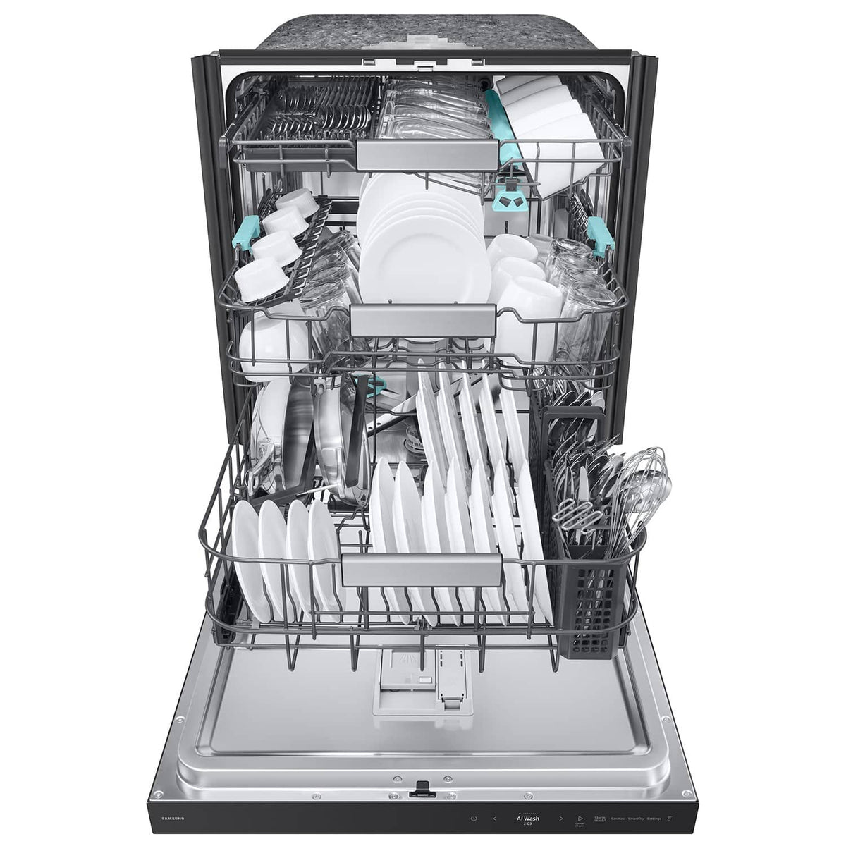 Samsung - 38 dBA Bespoke AI Dishwasher with 3rd Rack Washing System - Matte Black Steel