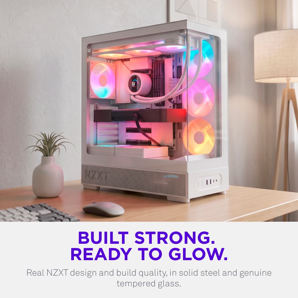 NZXT - S5 RGB Compact ATX Mid-Tower Computer Case - White - White