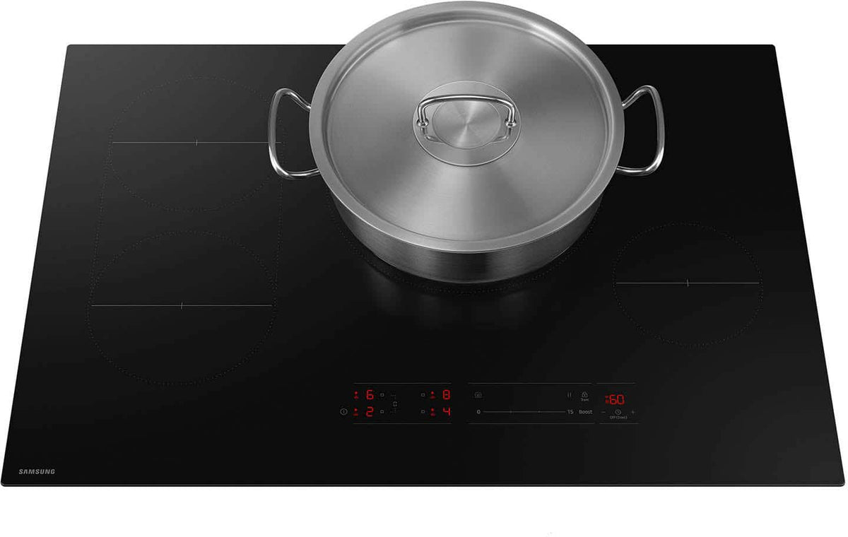 Samsung - 30" Induction Cooktop with Anti-Scratch Matte Glass and Sync Burners - Black