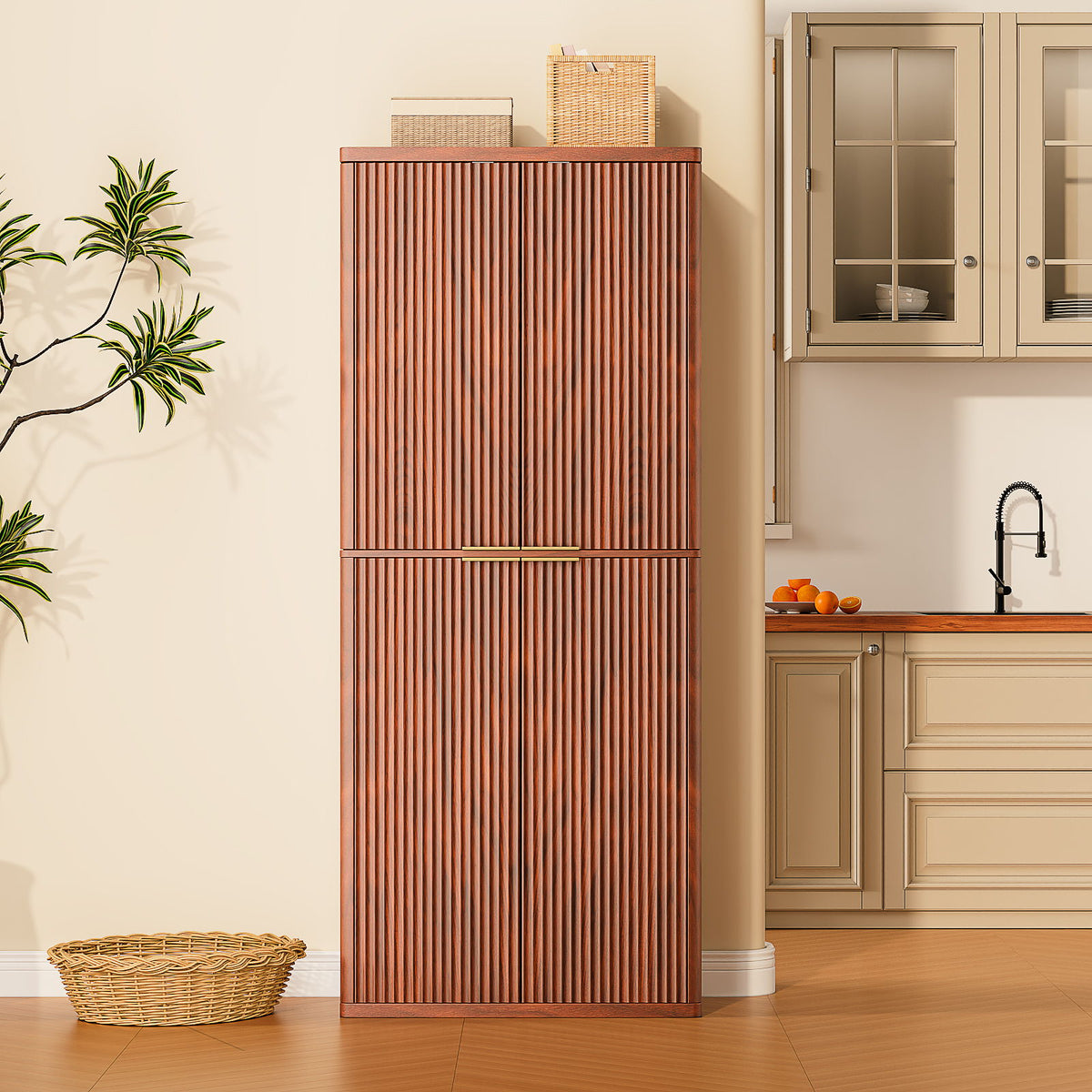 Kitchen Pantry Cabinet With 6 Doors