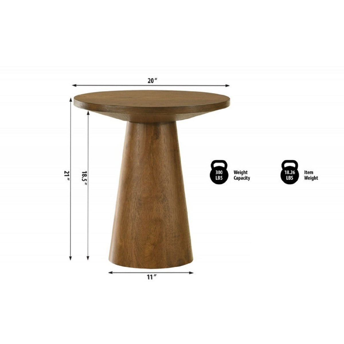 Mesa de consola redonda con base de pedestal