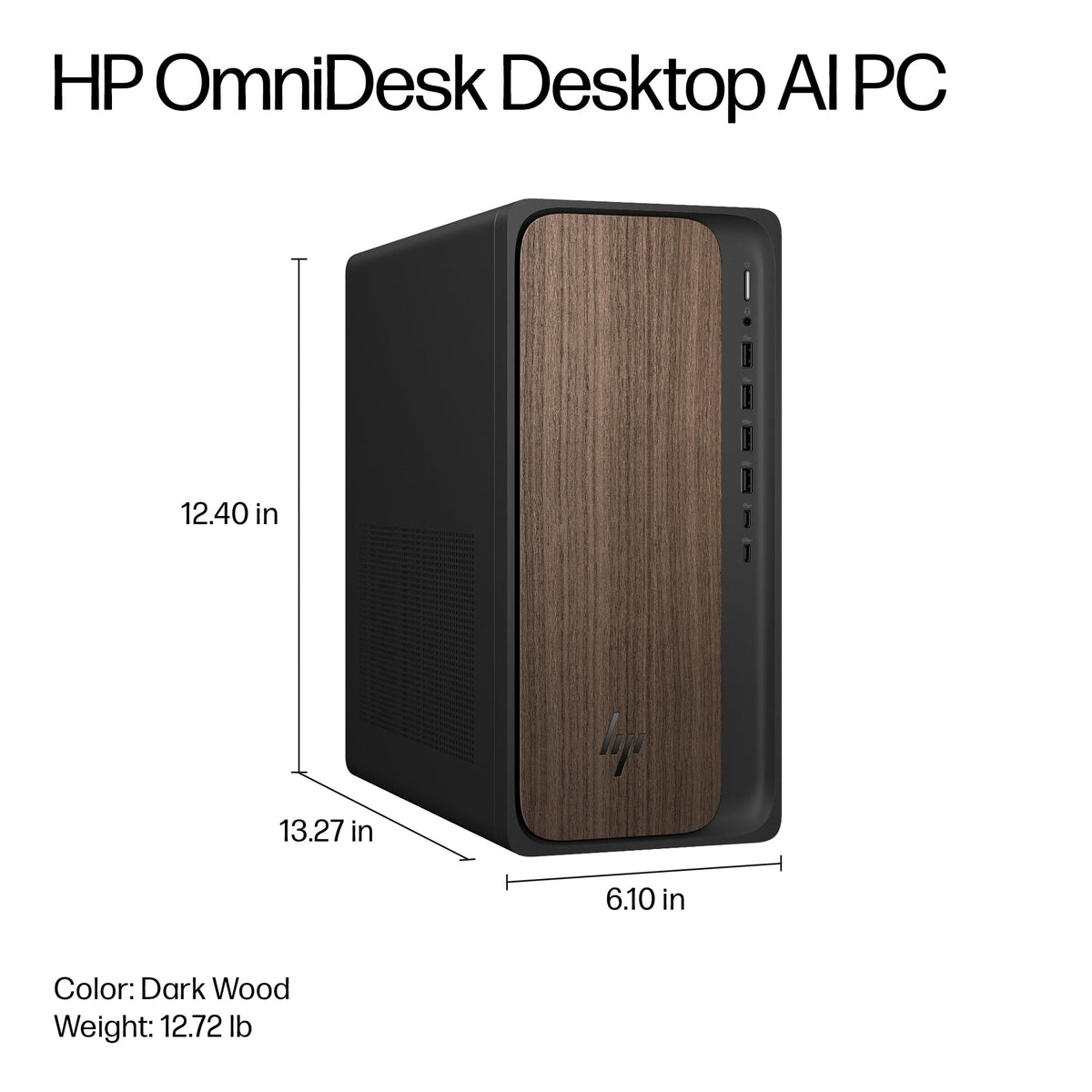 HP - OmniDesk Desktop - Intel Core Ultra 7 265 2025 - 16GB DDR5 Memory - 1TB SSD - Dark Wood