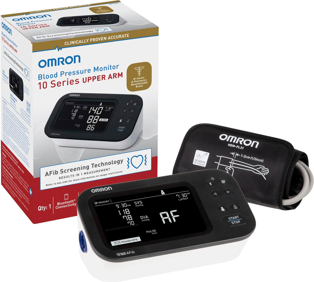 Omron - 10 Series Upper Arm Blood Pressure Monitor - Black