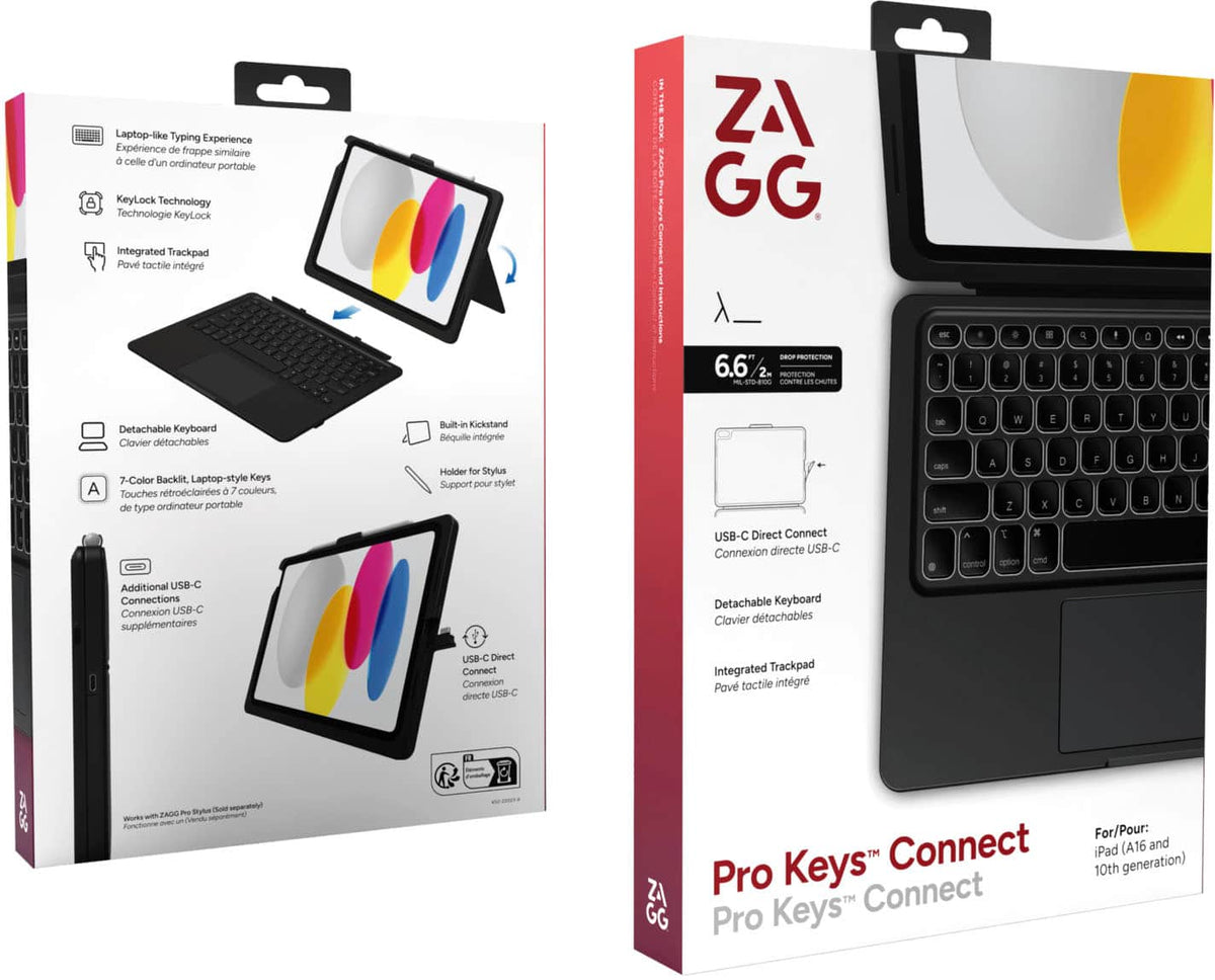 ZAGG - Pro Keys Connect Apple iPad (A16/Gen10) - Black