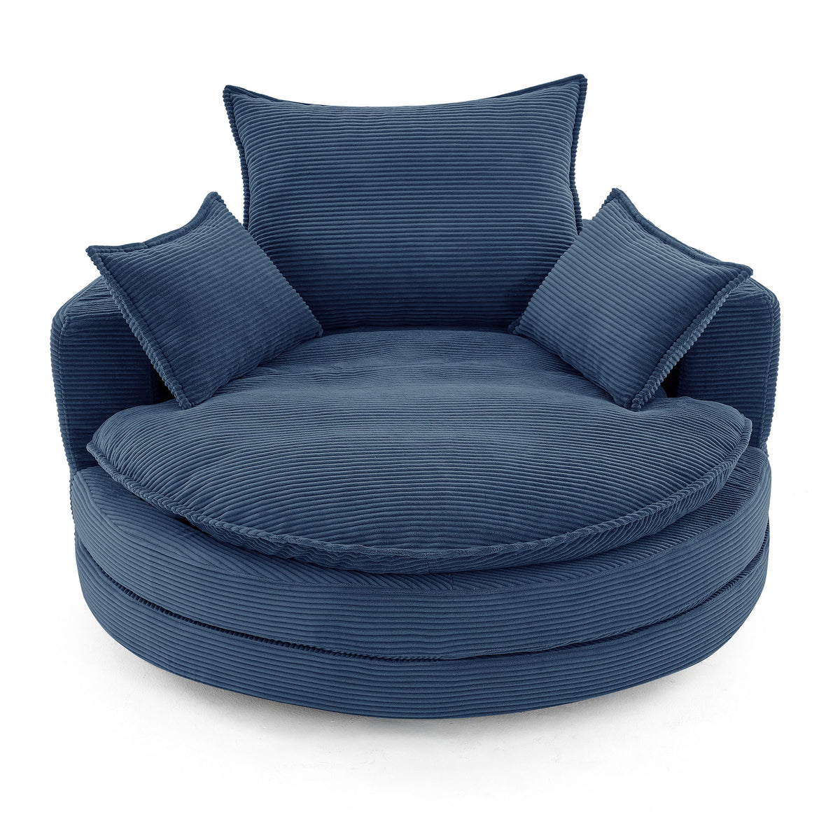 360° Swivel Accent Barrel Chair With Dual Layer Cushion And 3 Removable Pillows