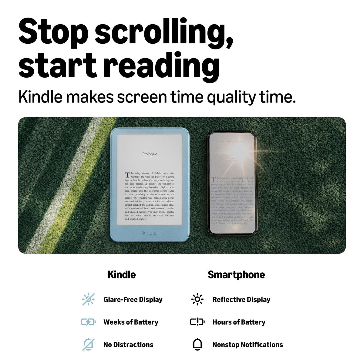 Amazon - Kindle 32GB (newest model), Thinner, new aluminum design, 6" display, No ads - 2026 - Alpine Sky