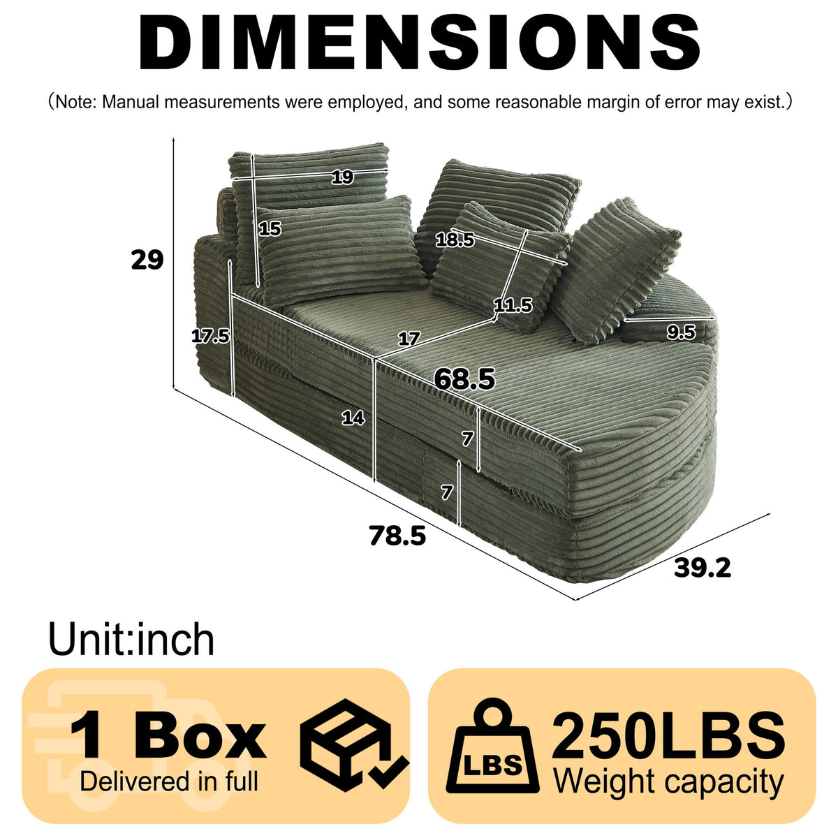 Sofá cama semicircular 2 en 1 con almohada para el cuello