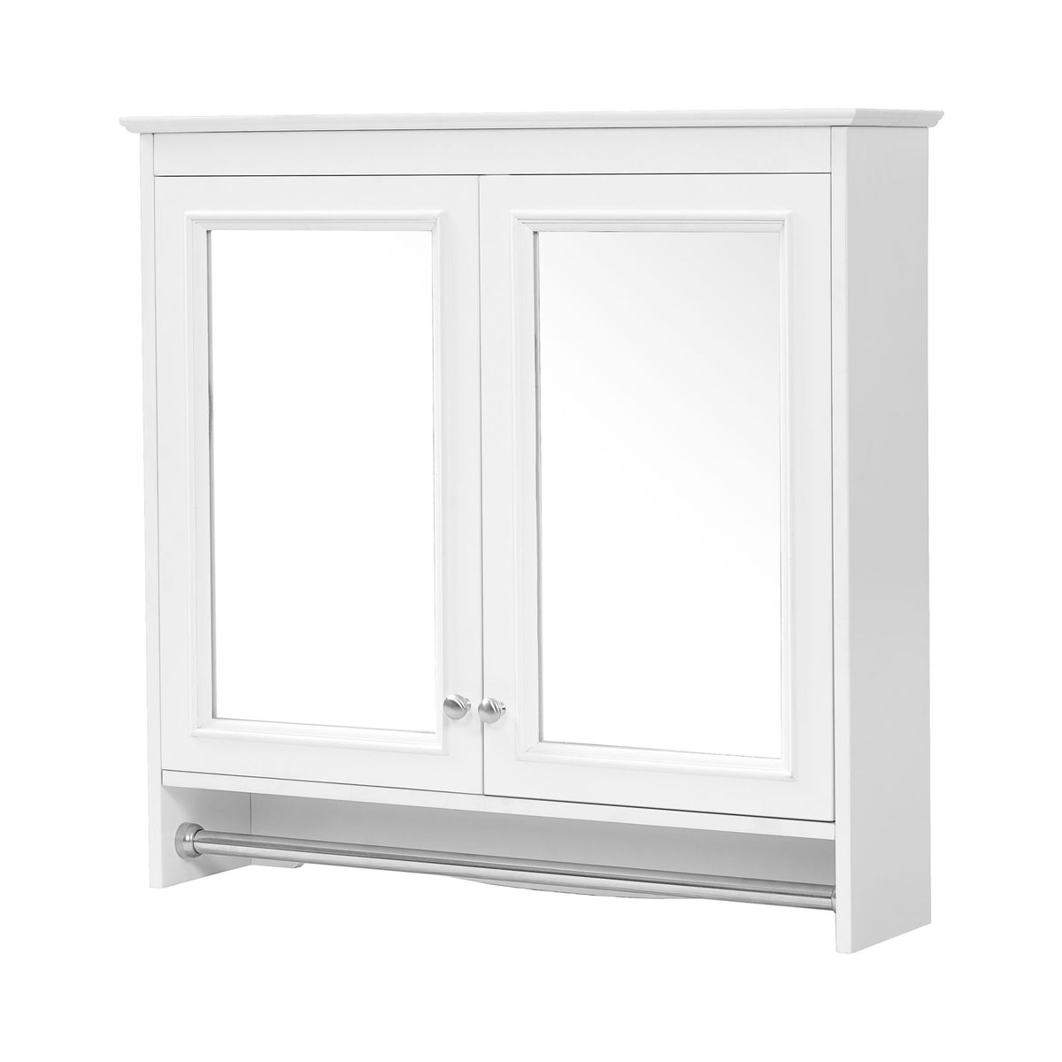 Modern Wall-Mounted Mirror Cabinet With Adjustable Shelves, Soft-Close Doors, High-Definition Mirror