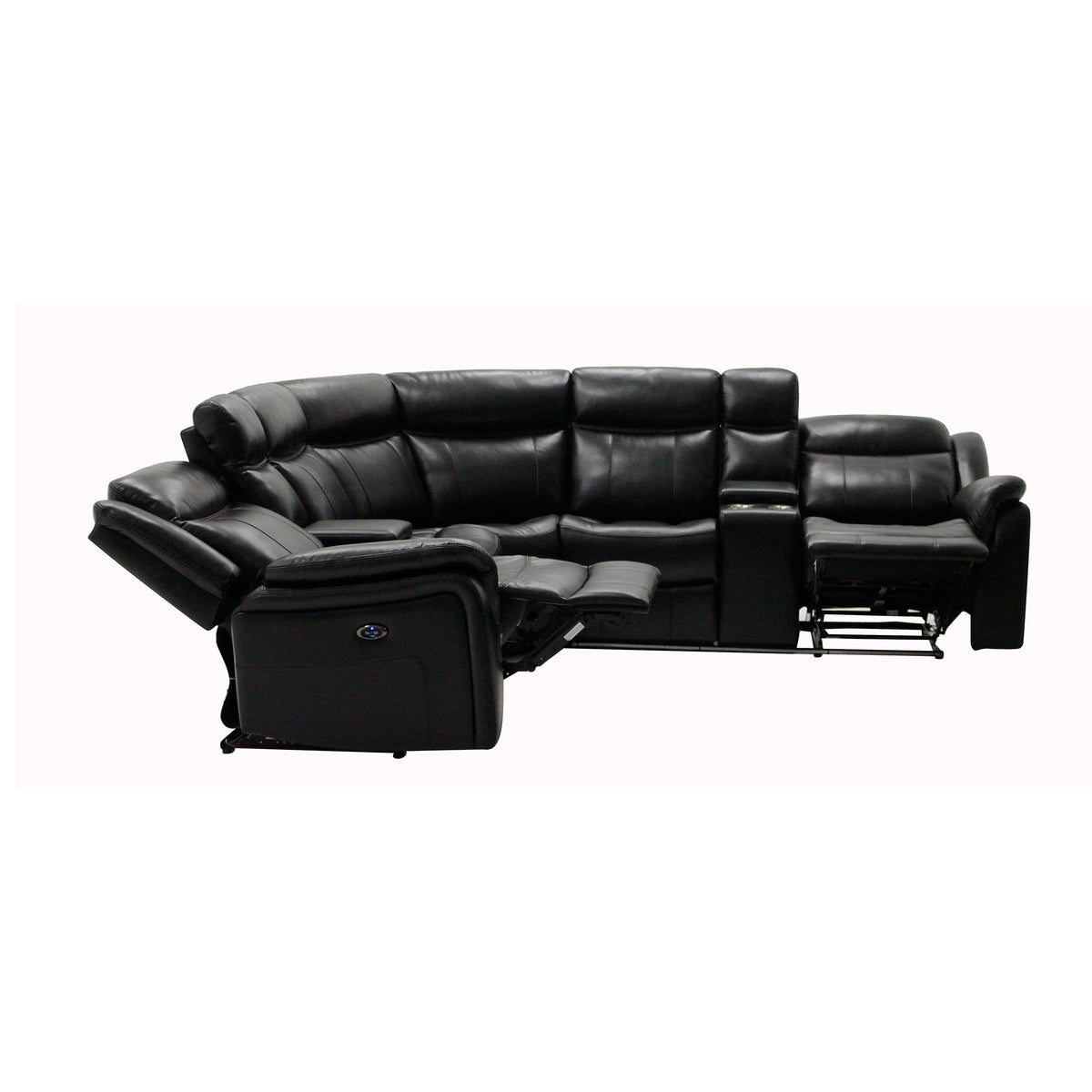 Jupiter - Leather Sectional - Black