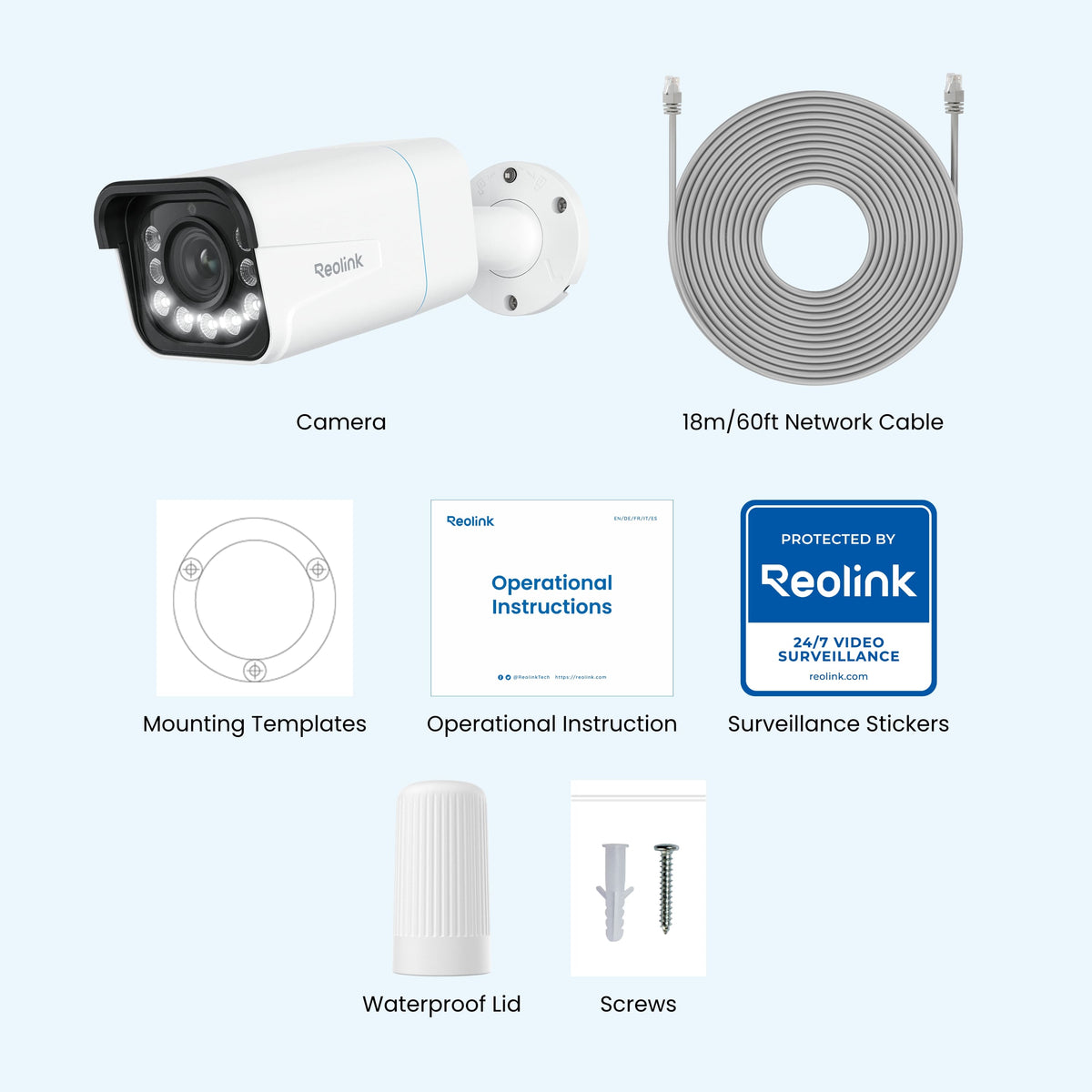 Reolink - 4K 8MP PoE Wired Outdoor Bullet Security IP Camera with 5X Optical Zoom, Color Night Vision - White