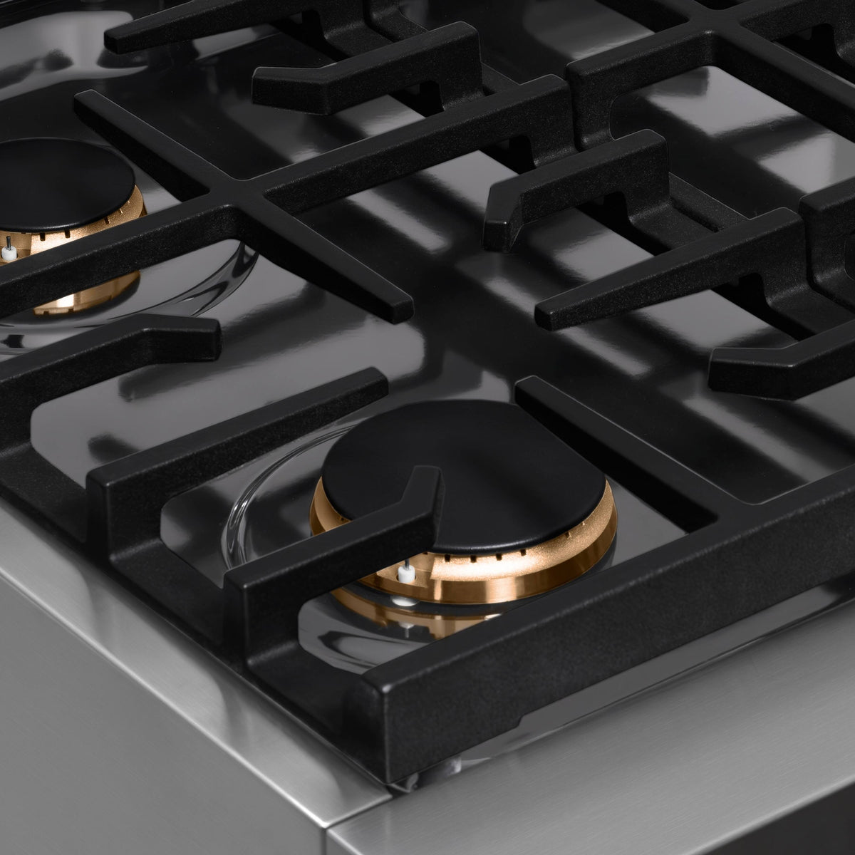 ZLINE - 30 in. Wide 4 Burner AutographParamount Gas Rangetop w/  & Champagne Bronze Accents (SRTZ-30-CB) - Stainless Steel