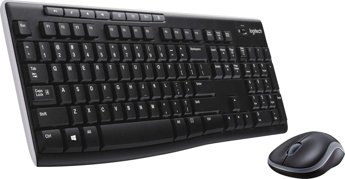 Logitech - MK270 Full-size Wireless Membrane Keyboard and Mouse Bundle for PC - Black