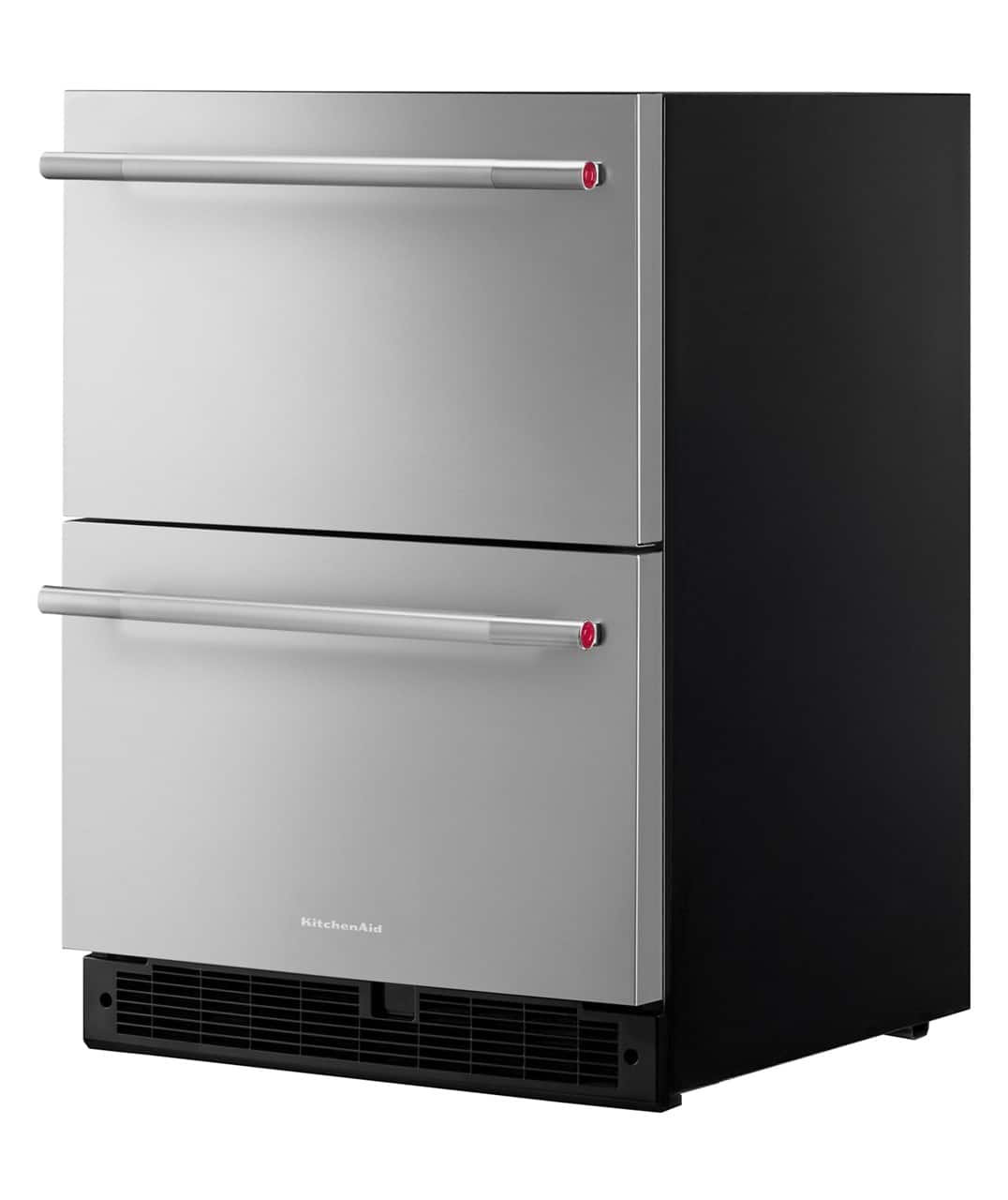 KitchenAid - 4.4 Cu. Ft. Undercounter Double-Drawer Refrigerator - Black Cabinet/Stainless Steel Doors