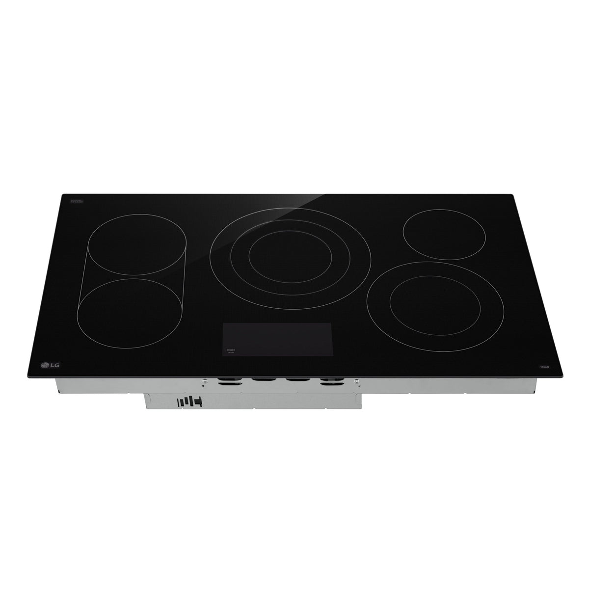 LG - 36-in Wide Built-In Electric Smart Cooktop with 5 Elements, Backlit SmoothTouch Glass Controls and 3.6kW Triple Element - Black