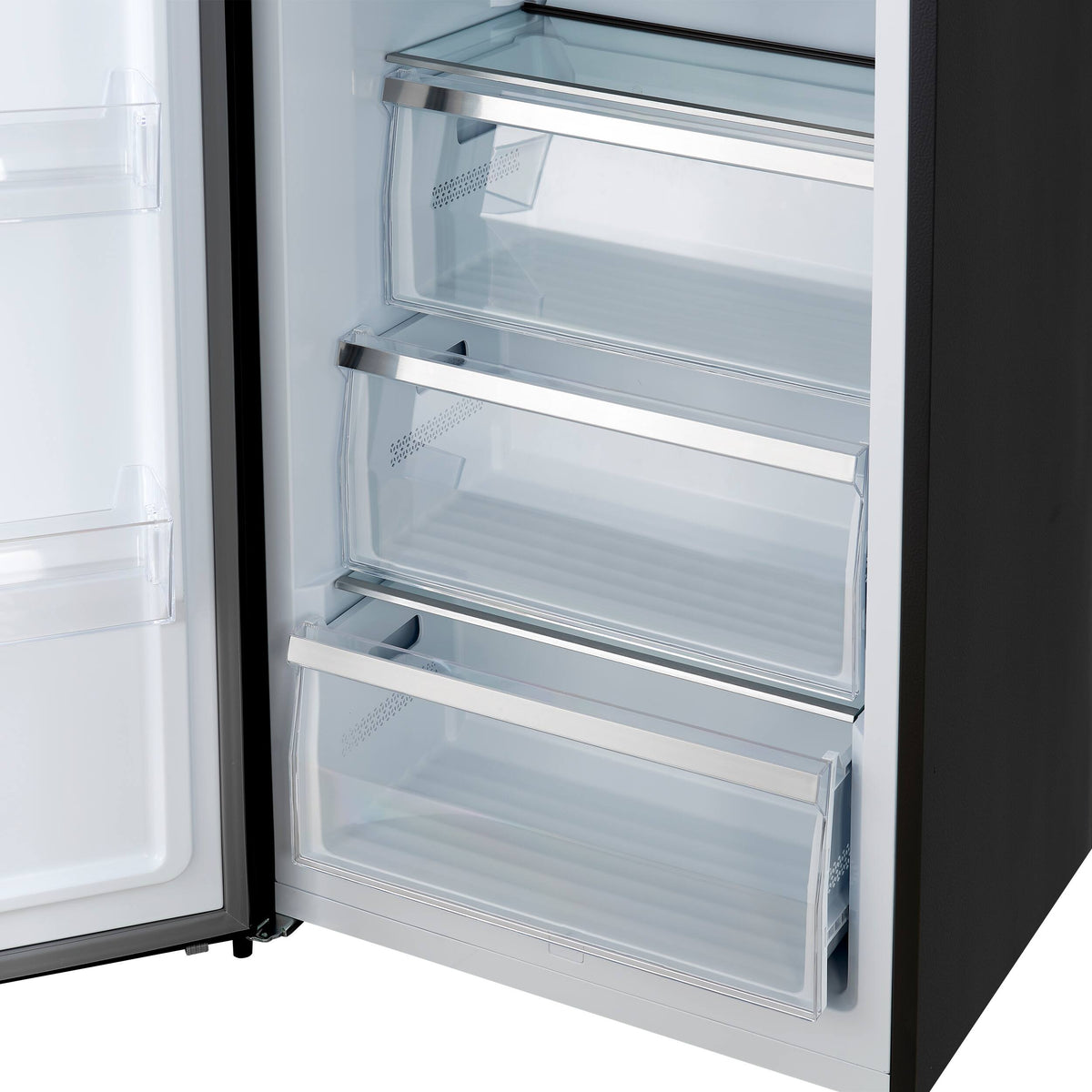 Forno Appliances - Maderno 13.6 Cu. Ft. Left Swing Upright Convertible Freezer with Antique Brass Handles - Black