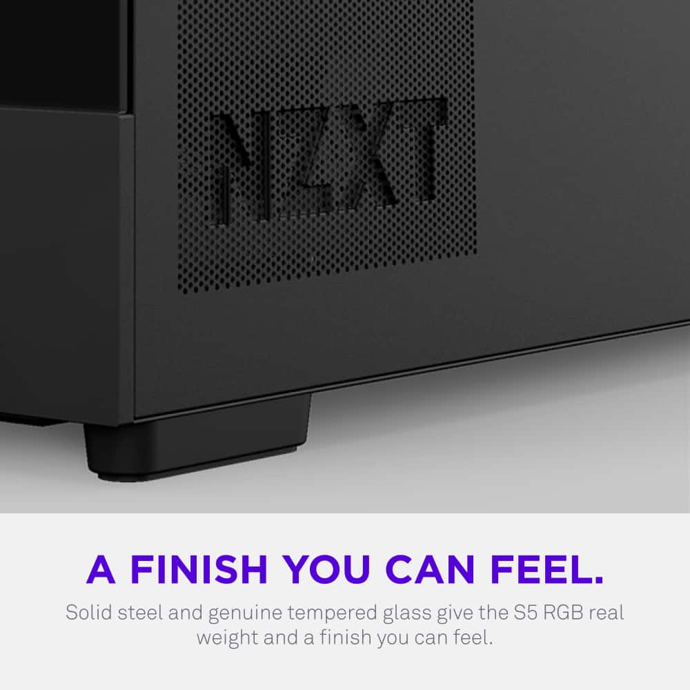 NZXT - S5 RGB Compact ATX Mid-Tower Computer Case - Black - Black