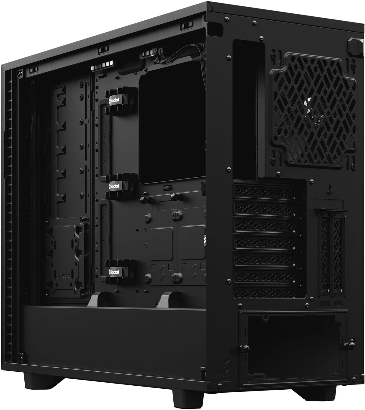 Fractal Design - Define 7 Black Brushed Aluminum/Steel E-ATX Silent Modular Mid Tower PC Case - Black