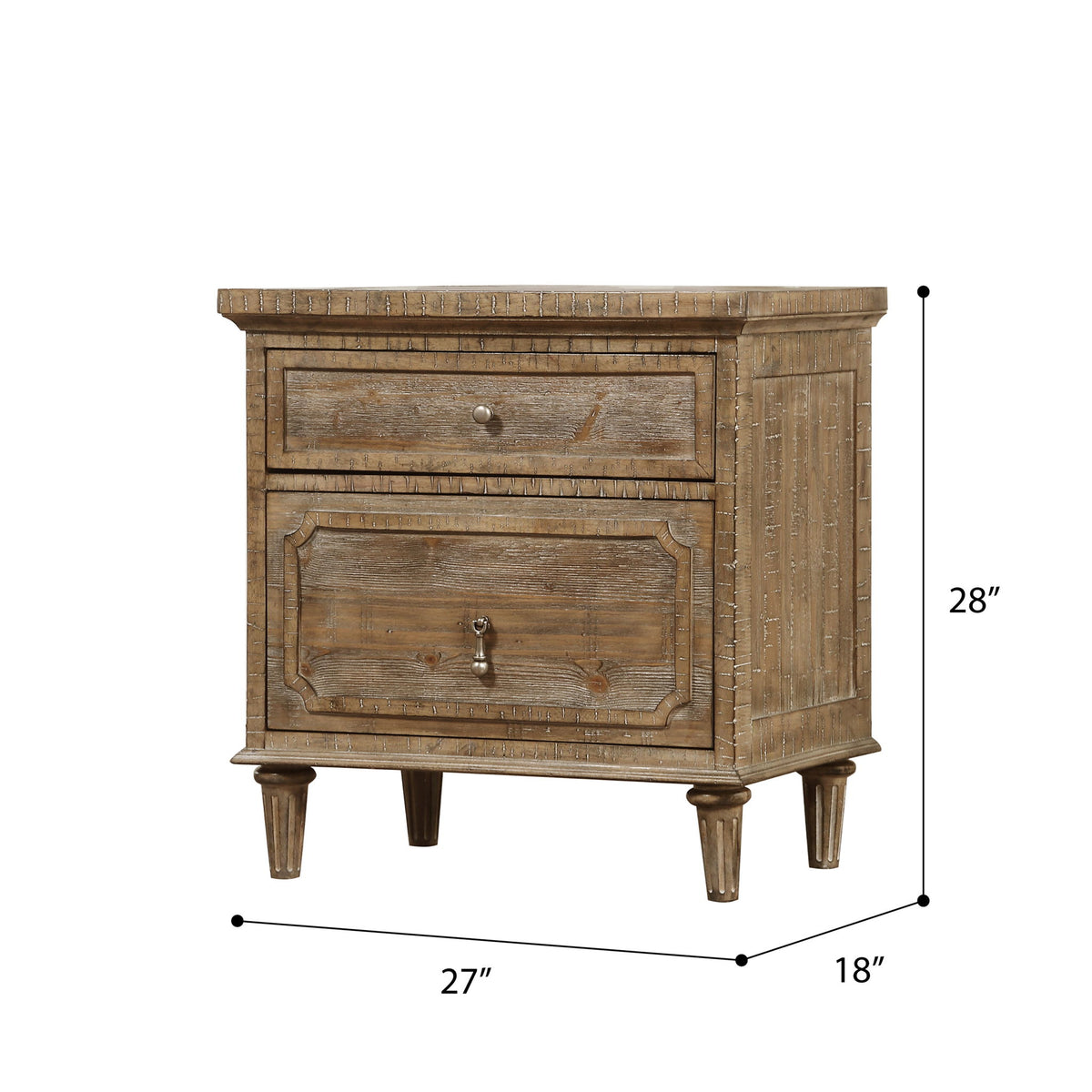 2 Drawer Nightstand - Taupe