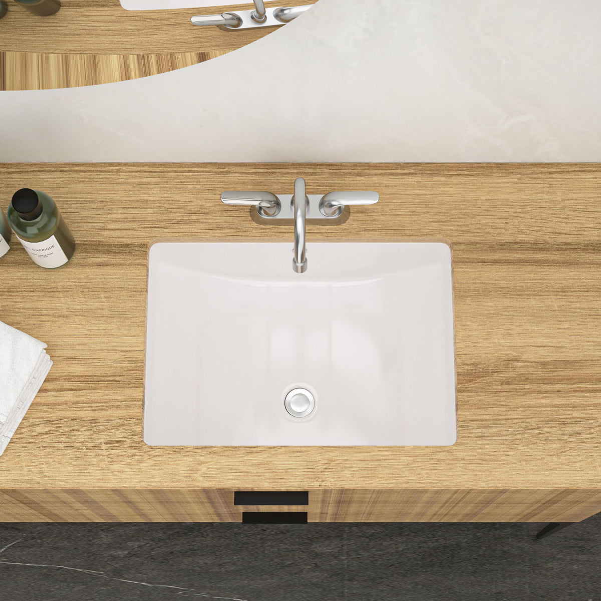 Modern Ceramic Undermount Bathroom Sink With Overflow, High Quality